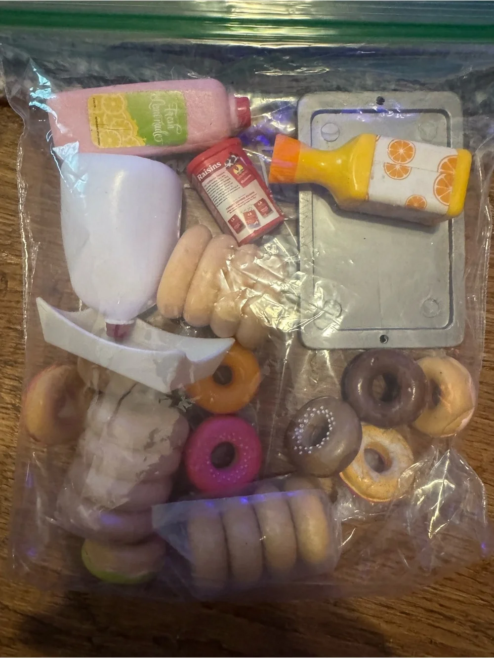American Girl & Our Generation breakfast food & drinks donuts, juice & bagels